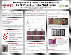 Development of a Visual Humidity Indicator for 3D Printed Cores for