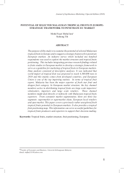 POTENTIAL OF SELECTED MALAYSIAN TROPICAL FRUITS IN