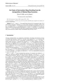 On Chains of Intermediate Rings Resulting from the Juxtaposition of