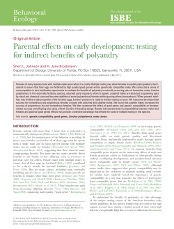 Parental effects on early development: testing for indirect benefits of