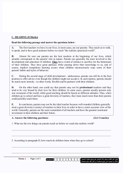 I – READING (8 Marks) Read the following passage and answer the