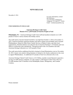 American Heritage Credit Union Donates Over 2240 Pounds of