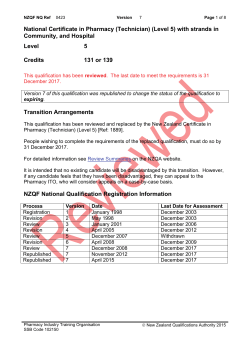 National Certificate in Pharmacy (Technician) (Level 5)