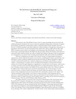 The Life Sciences after World War II: Institutional Change and