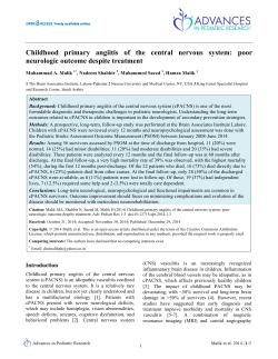 Childhood primary angiitis of the central nervous system: poor