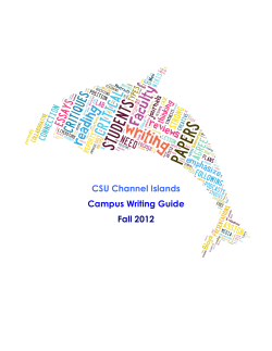 CSU Channel Islands Campus Writing Guide Fall 2012