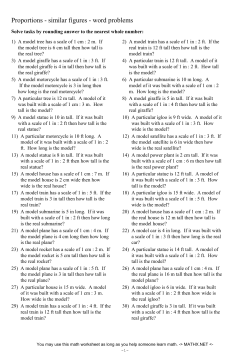Proportions - similar figures - word problems