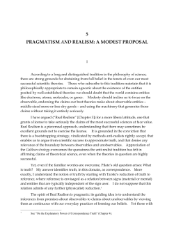 5 PRAGMATISM AND REALISM: A MODEST PROPOSAL