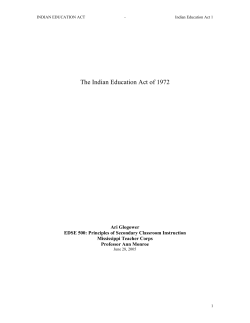 The Indian Education Act of 1972 - Uintah Basin Teaching American