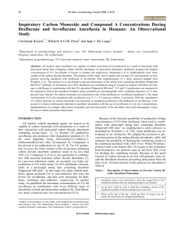 Inspiratory Carbon Monoxide and Compound A Concentrations