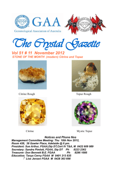 The Crystal Gazette - The Gemmological Association of Australia