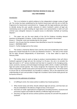 Call for Evidence - Law Society of Scotland
