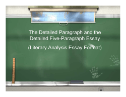 Literary Analysis Essay Format
