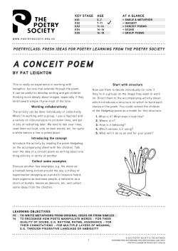 A conceit poem - Poetry Class