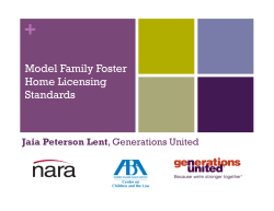 Model Family Foster Home Licensing Standards