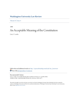 An Acceptable Meaning of the Constitution