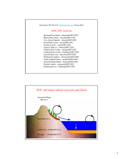 DOC and major carbon reservoirs and fluxes