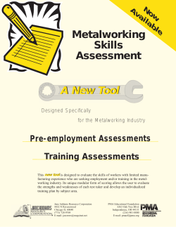 Metalworking Skills Assessment A New Tool