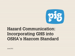 Incorporating GHS into OSHA`s