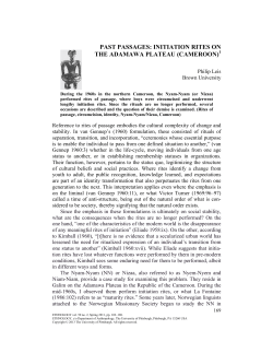 PAST PASSAGES: INITIATION RITES ON THE ADAMAWA