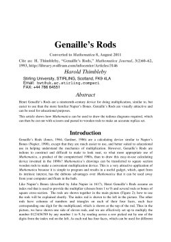 Genaille`s Rods - Harold Thimbleby