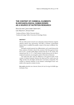 the content of chemical elements in archaeological human bones as