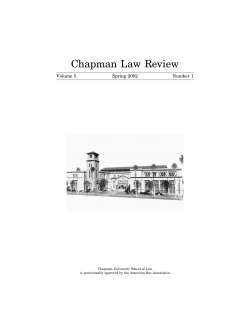 Chapman Law Review - Chapman University