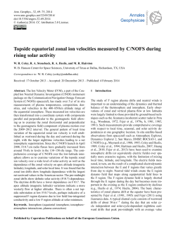 Topside equatorial zonal ion velocities measured by C/NOFS during