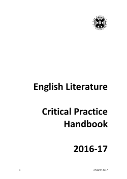 Critical Practice Handbook 2016-17