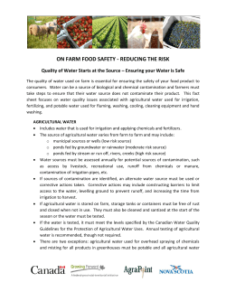 Quality of Water Starts at the Source &ndash; Ensuring your Water is Safe