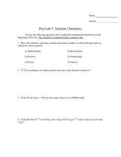 Pre-Lab 3: Nuclear Chemistry