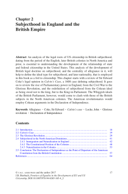 Subjecthood in England and the British Empire