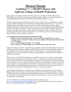 Physical Therapy - Saint Joseph`s University