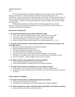 SECOND GRADE MATH Goal The second grade mathematics
