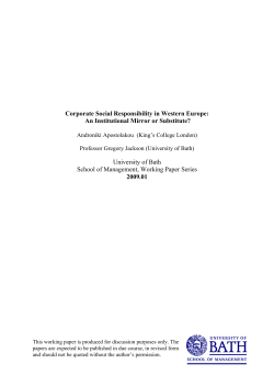 Corporate Social Responsibility in Western Europe