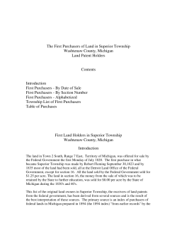 The First Purchasers of Land in Superior Township Washtenaw