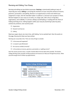 Revising Your Essay