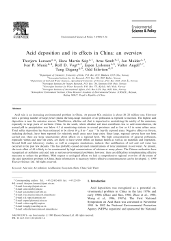 Acid deposition and its effects in China: An overview (PDF