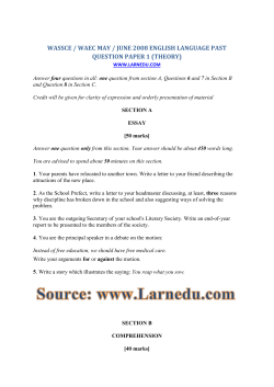 WASSCE / WAEC May / June 2008 English