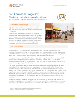4e, Camino al Progreso - Shared Value Initiative