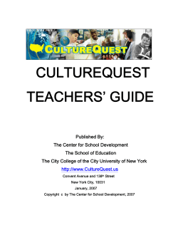 teachers guide - Culture Quest