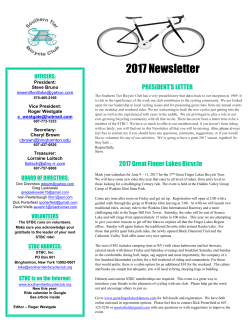 2017 Newsletter - Southern Tier Bicycle Club