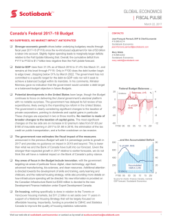 Canadian Federal Budget - Scotia Capital