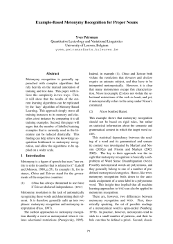 Example-Based Metonymy Recognition for Proper Nouns
