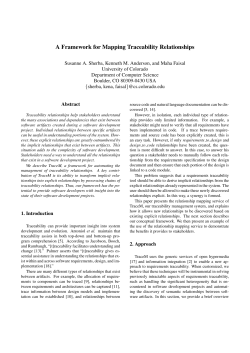 A Framework for Mapping Traceability