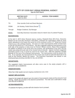 Consideration of Coos Bay Downtown
