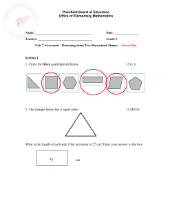Grade 3 Unit 7 Assessment Answer Key