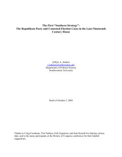 The First &ldquo;Southern Strategy&rdquo;: The Republican Party and Contested