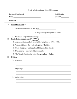 Creative International School Dammam I. Fill in the blanks :