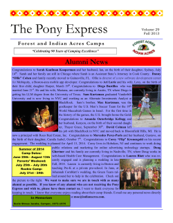 Fall 2013: Pony Express Newsletter